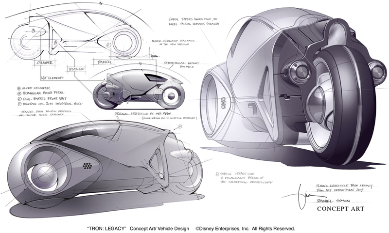 Illustration for article titled How Tron: Legacy Light Cycle Designers Made the Sexiest, Coolest Vehicle Ever